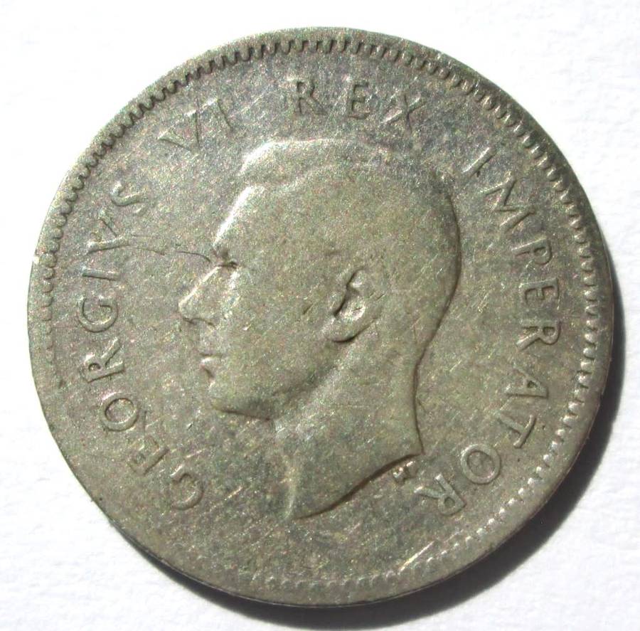 1945 Union of South Africa 3 Pence