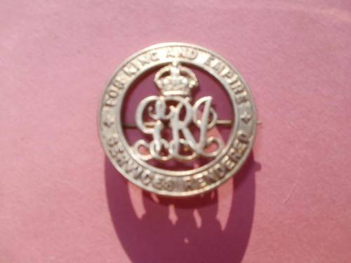 SILVER WAR BADGE - SOUTH AFRICAN ISSUE - CLASP INTACT AND WORKING