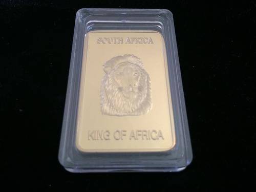 24ct Fine Gold Clad 1troy oz King of Africa Bar in capsule
