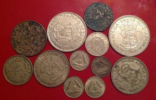 Silver lot of SA Union coins