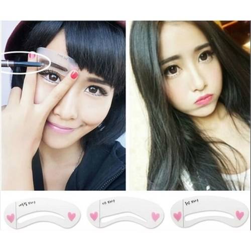 THE POPULAR EYEBROW STENCIL TOOL MAKEUP EYE BROW TEMPLATE SHAPER MAKE UP TOOL 3 STYLES/SET