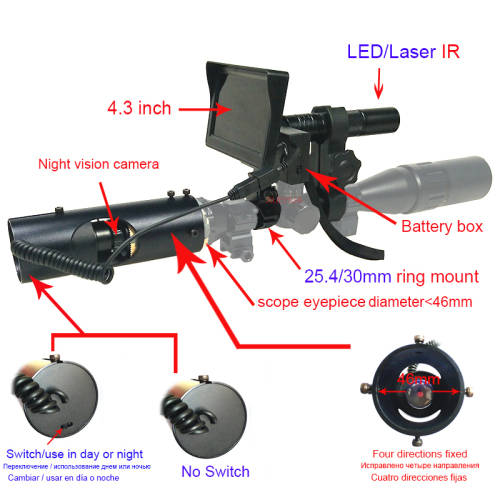 Outdoor Hunting optics sight Tactical digital Infrared night vision riflescope with Battery Monitor