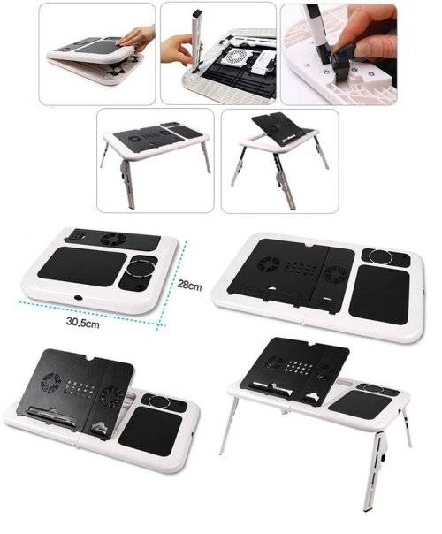 E-TABLE  LAPTOP TABLE WITH USB COOLING PAD