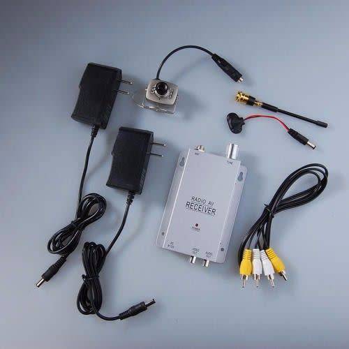 WIRELESS FISHEYE MICRO MINI CAMERA TRANSMITTER WITH CHANNEL RECEIVER FULL KIT