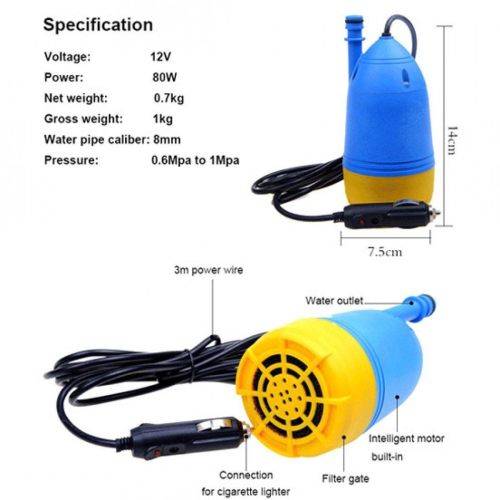 12v High Pressure Car Washer With Submersible Pumps + Special Hose Pipe10m + Water Gun