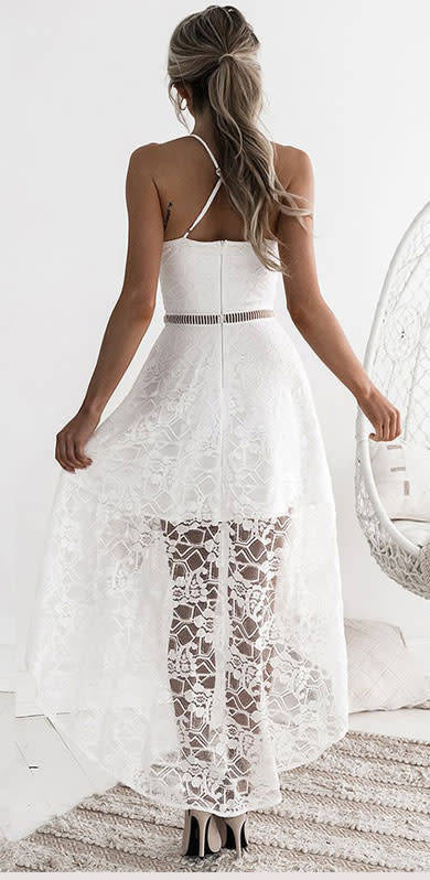 ladies white lace dress 2018 women elegant sleeveless bohemian summer dress