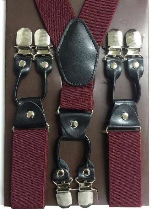 6 Clips Metal Y-Back Suspenders