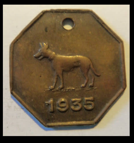 Crazy R1 Start! Somerset West Dog License for 1935 stamped 2