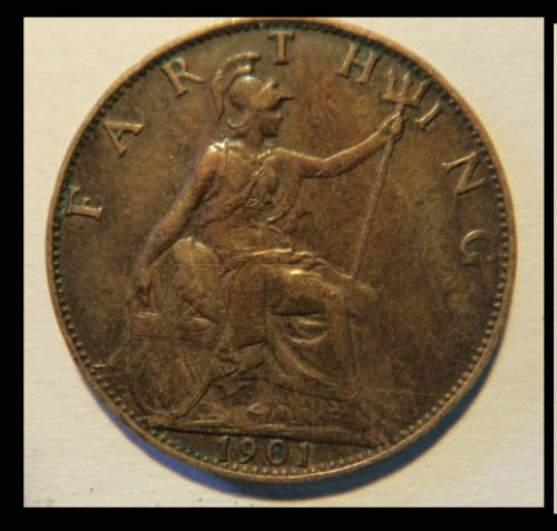 Crazy R1 Start! Great Britain, Victorian Boer War Era Farthing of 1901