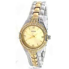 *** GUESS SWAROVSKI CRYSTAL LADIES TWO TONE WATCH - G95437L *** THE PERFECT GIFT***