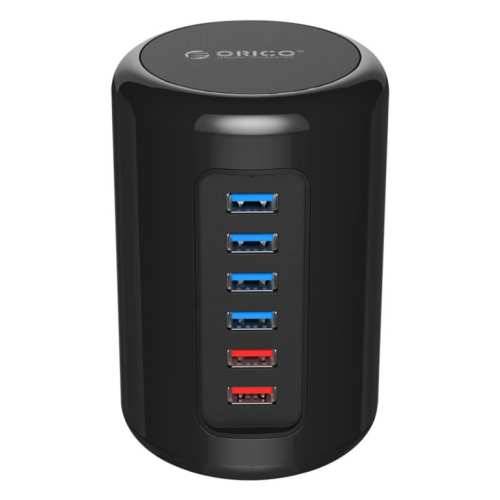 Orico 4xUSB3.0 and 2xCharging Ports Ultra-Mini Hub  Black