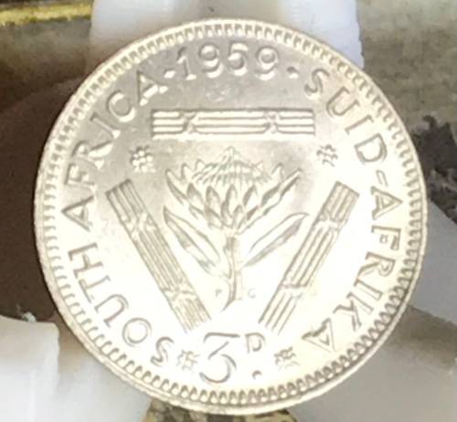 1959 THREEPENCE (SILVER 3d) UNION A/U COIN