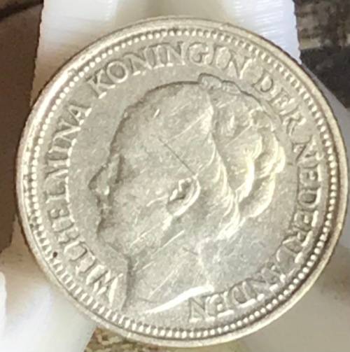1936 TEN CENT (SILVER) NEDERLAND QUEEN WILHELMINA COIN FULL DETAIL