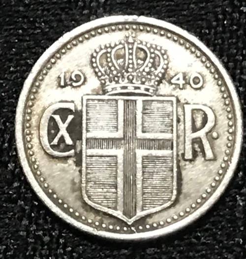 1940 ISLAND 10 AURAR SCARES COIN NOT COMMEN ON THE MARKET