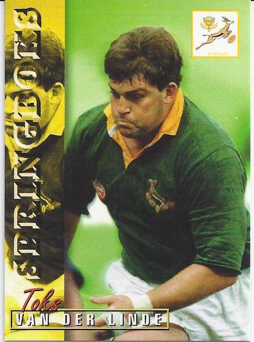 1997 Panini Rugby Card South Africa Toks van der Linde 20