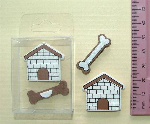 Kennel & Bone Wood Embellishments - 4 Pieces