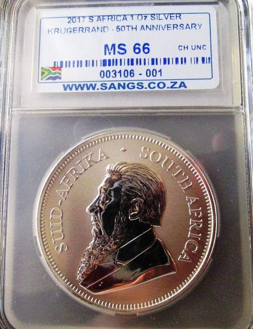 NEW 2017... 1oz...SILVER KRUGERRAND...MINTSTATE  MS66