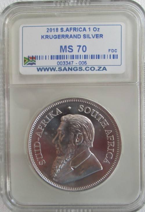 ( LOW START )...KRUGERRAND...PERFECT .2018..MINTSTATE...MS70...1oz...999.9%...PURE SOLID SILVER
