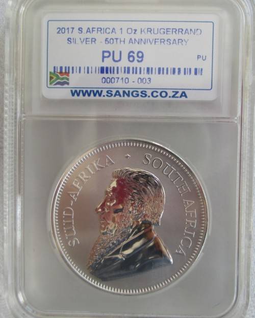 ( LOW START ) 2017  1oz SILVER KRUGERRAND PREMIUM GRADE PU69...@ A LOW START