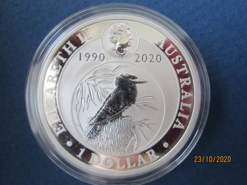 ( LOW START )  2020    KOOKABURRA  ( 30TH ANNIVERSARY )  1oz    PURE SOLID SILVER