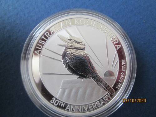 ( LOW START )  2020    KOOKABURRA  ( 30TH ANNIVERSARY )  1oz    PURE SOLID SILVER