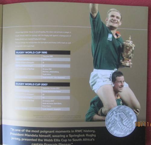 RARE  2011  LIMITED EDITION   RUGBY WORLD CUP CHAMPIONS  PROOF SET NUMBER 26 OF 2011