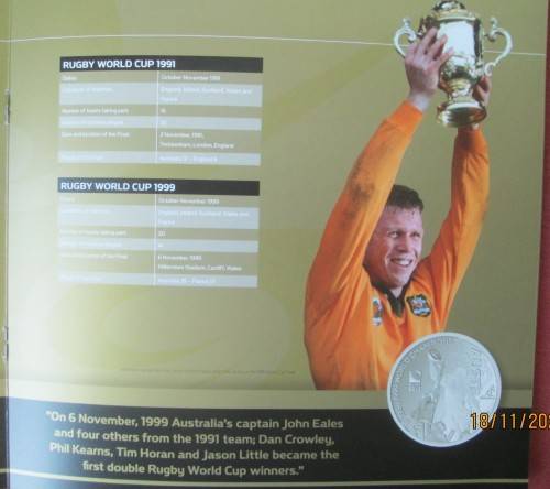 RARE  2011  LIMITED EDITION   RUGBY WORLD CUP CHAMPIONS  PROOF SET NUMBER 26 OF 2011