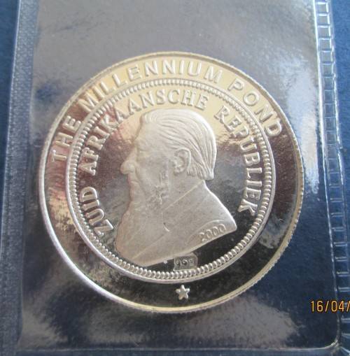 ( LOW START )  CENTENARY OF THE LAST KRUGER POND  1900 - 2000     999.9%  PURE SOLID SILVER