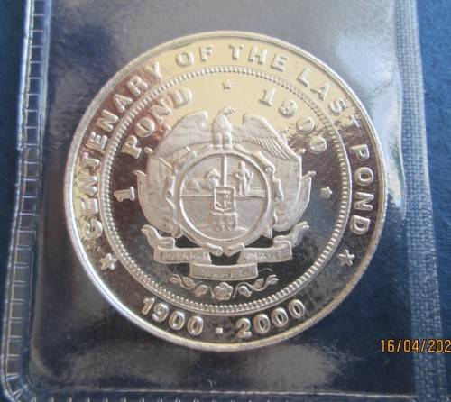 ( LOW START )  CENTENARY OF THE LAST KRUGER POND  1900 - 2000     999.9%  PURE SOLID SILVER
