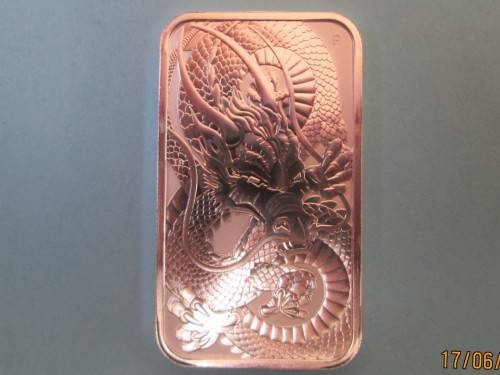 ( LOW START )   NEW 2021    AUSTRALIAN DRAGON    1oz  999.9%   PURE SILVER BAR