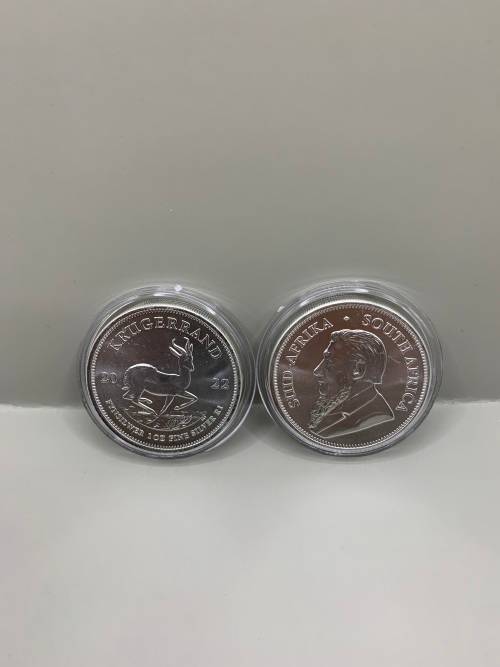 2022  KRUGERRAND  1oz  999.9%  PURE  SOLID SILVER UNC.      CAPSULED