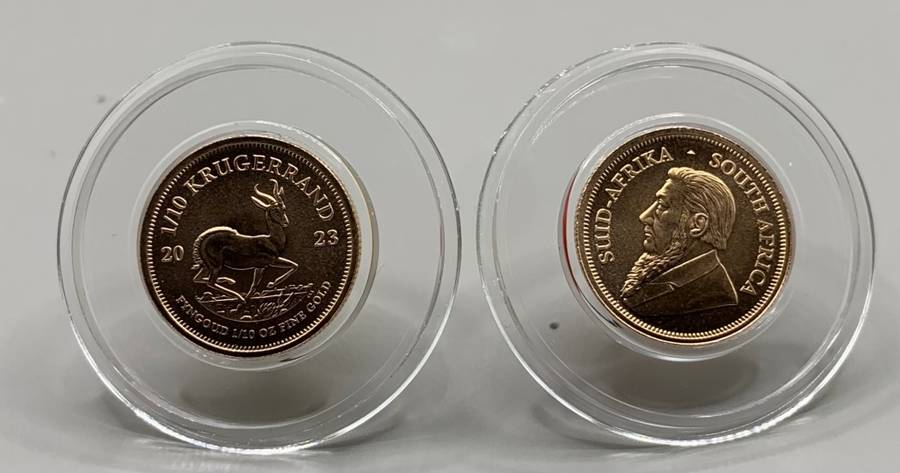 (  NEW CONDITION  )    2023    1/10oz   GOLD KRUGERRAND   BULLION   CAPSULED