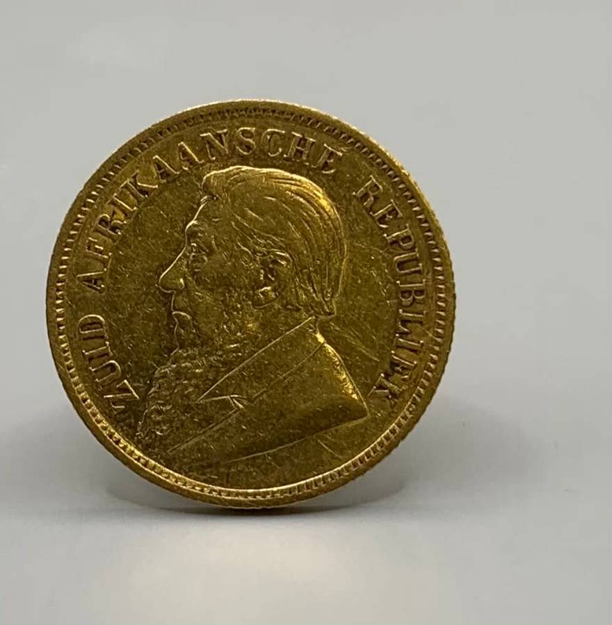 (  RELIST  )  1895  ZAR    PRE-WAR    GOLD HALF POND     LOW MINTAGE