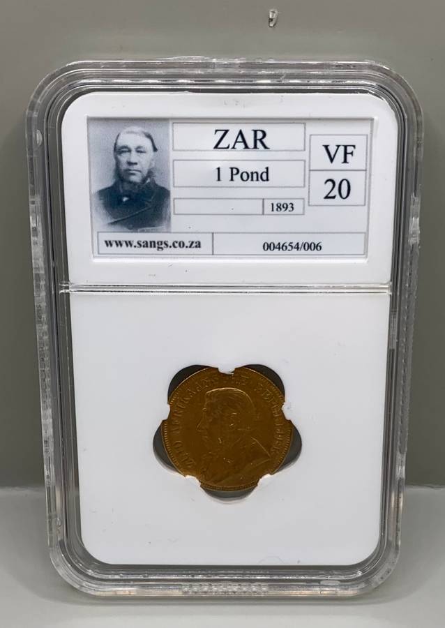 (  MINTAGE  )  1893    PAUL KRUGER  GOLD POND     PRE-WAR          CERTIFIED