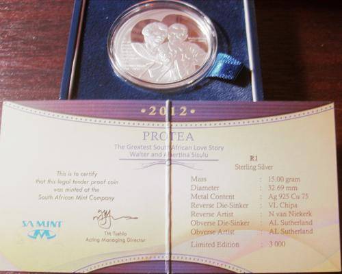 ((( CRAZY ONE RAND )))...2012... SISULU...sterling silver...R1...PROOF