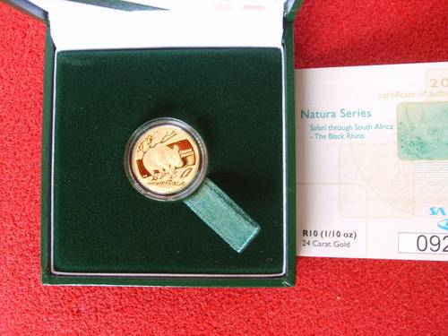 2010.....BLACK RHINO.....1/10oz 24carat GOLD  @ A CRAZY R1 R1 R1 R1 R1 R1 R1 R1
