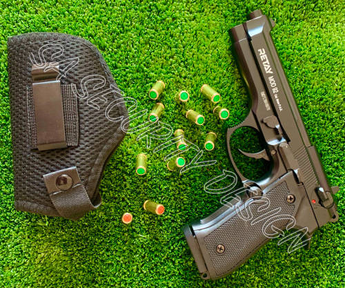 Combo Retay Mod 92 9mm blank gun ( include 10 blank bullets, 2 peppers  and holster )
