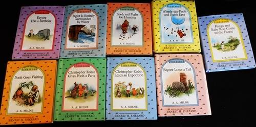 Winnie the Pooh books by A A Milne with decorations by Ernest H Shepard nine stories