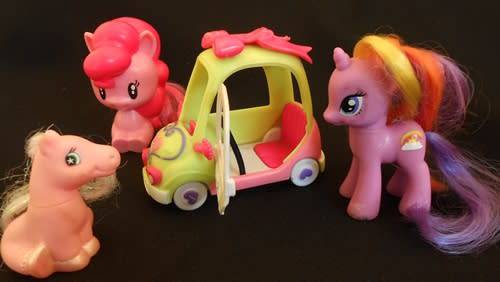 my little pony car and some small ponies