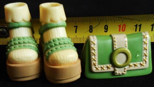 Collectable Shoes and Handbag Set for Barbie or Bratz Doll green