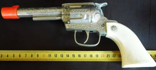 Vintage Diecast Toy Cap Gun trigger works