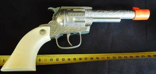 Vintage Diecast Toy Cap Gun trigger works