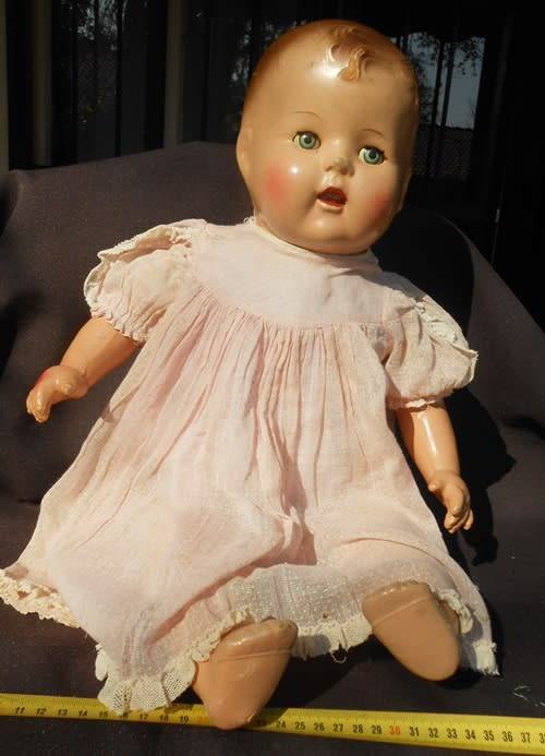 Collectable large vintage composition doll from 1940 s
