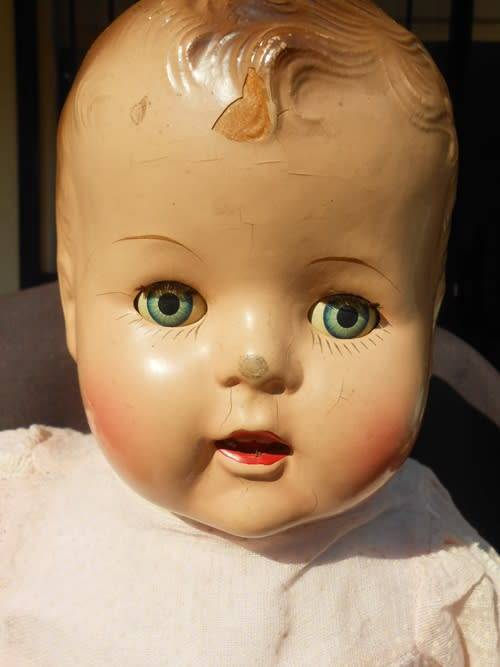 Collectable large vintage composition doll from 1940 s