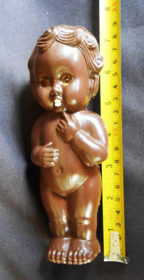 Collectable vintage Rare Black  Hard plastic molded Carnival doll.