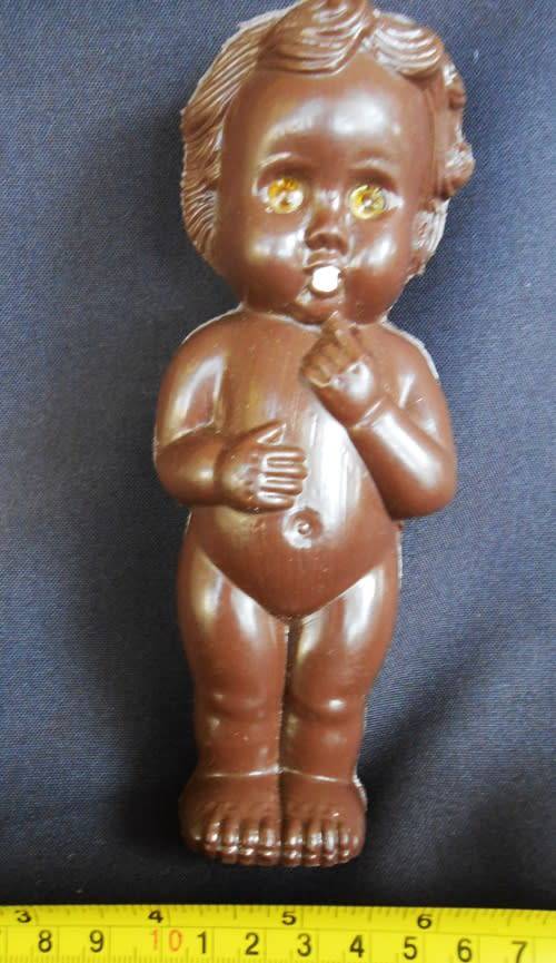 Collectable vintage Rare Black  Hard plastic molded Carnival doll.