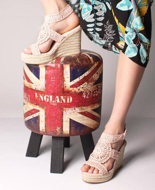 Espadrille Wedge Sandals - Pink