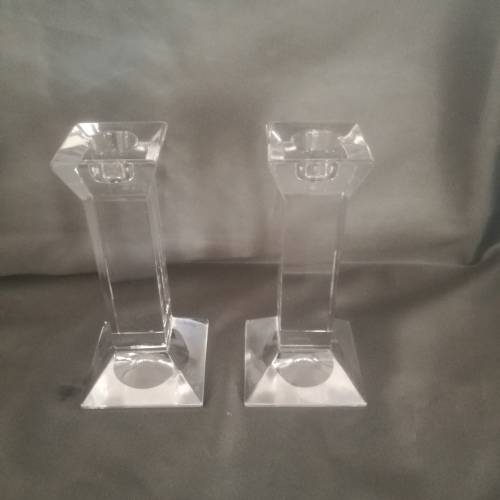 Villeroy and Boch Pair Crystal Candle Holders