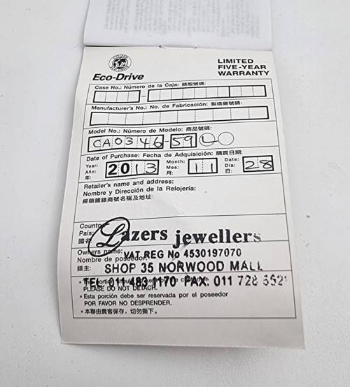 Citizen Ecoo Drive Titanium. With box and booklet.