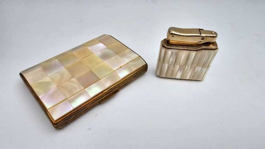 Vintage Colibri Lighter and Cigarette Case